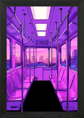 Zug Lofi Rosa Retro Gerahmtes Wandbild Poster Leinwanddruck Bild