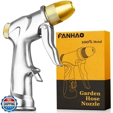 FANHAO Upgraded Garden Hose Nozzle Sprayer, 100% Heavy Duty Metal Handheld Wa