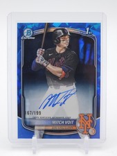 MITCH VOIT 2025 BOWMAN CHROME SAPPHIRE 1ST ROOKIE AUTO /199 Q6758
