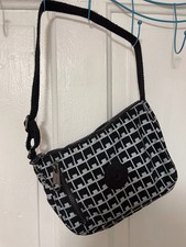Borsa a tracolla piccola Kipling Tash Sifra stampa bianca e nera