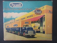 1950s REXALL DRUGS Truck  Tandem Trailers Friction Toy SSS Japan BOX ONLY B-210