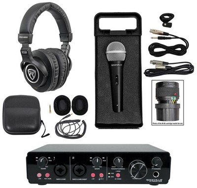 Rockville R-TRACK 2x2 1-Person Podcast Podcasting Kit w/Dynamic Mic+Headphones