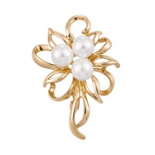 Flower Simulated Pearl Elegant Brooch Pins Jewelry Wedding Gold