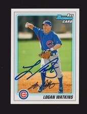 2010 BOWMAN BP 11  Logan Watkins  CHICAGO CUBS  SIGNED AUTOGRAPH AUTO COA