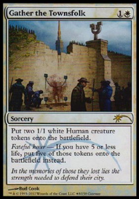 4x MTG Gather the Townsfolk - WPN Promo, Moderate Play, English Promo: Gateway a