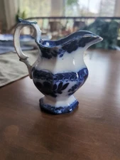 Antique Flow Blue Pitcher Earthenware 4.5" Pitcher Flow Blue Home Decor 1800s