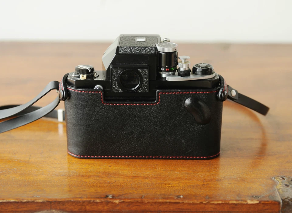 Zhou Black Leather Half Case with Red Stitching for Nikon F SLR Camera - Image 3 of 4