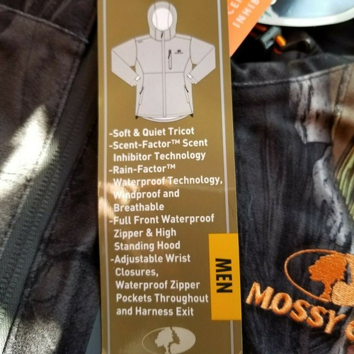 Medium Mossy Oak Eclipse Tricot Scent Control Waterproof Camo Coat Jacket Wind - Picture 4 of 11