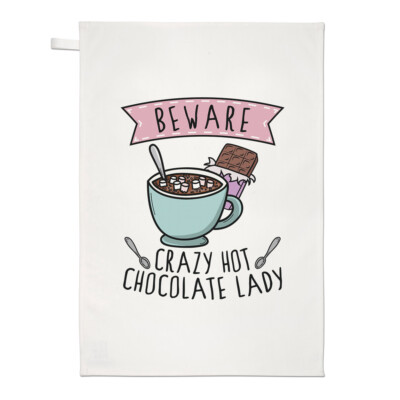 Vorsicht Crazy Hot Chocolate Lady Geschirrtuch Geschirrtuch Mama Muttertag Freundin