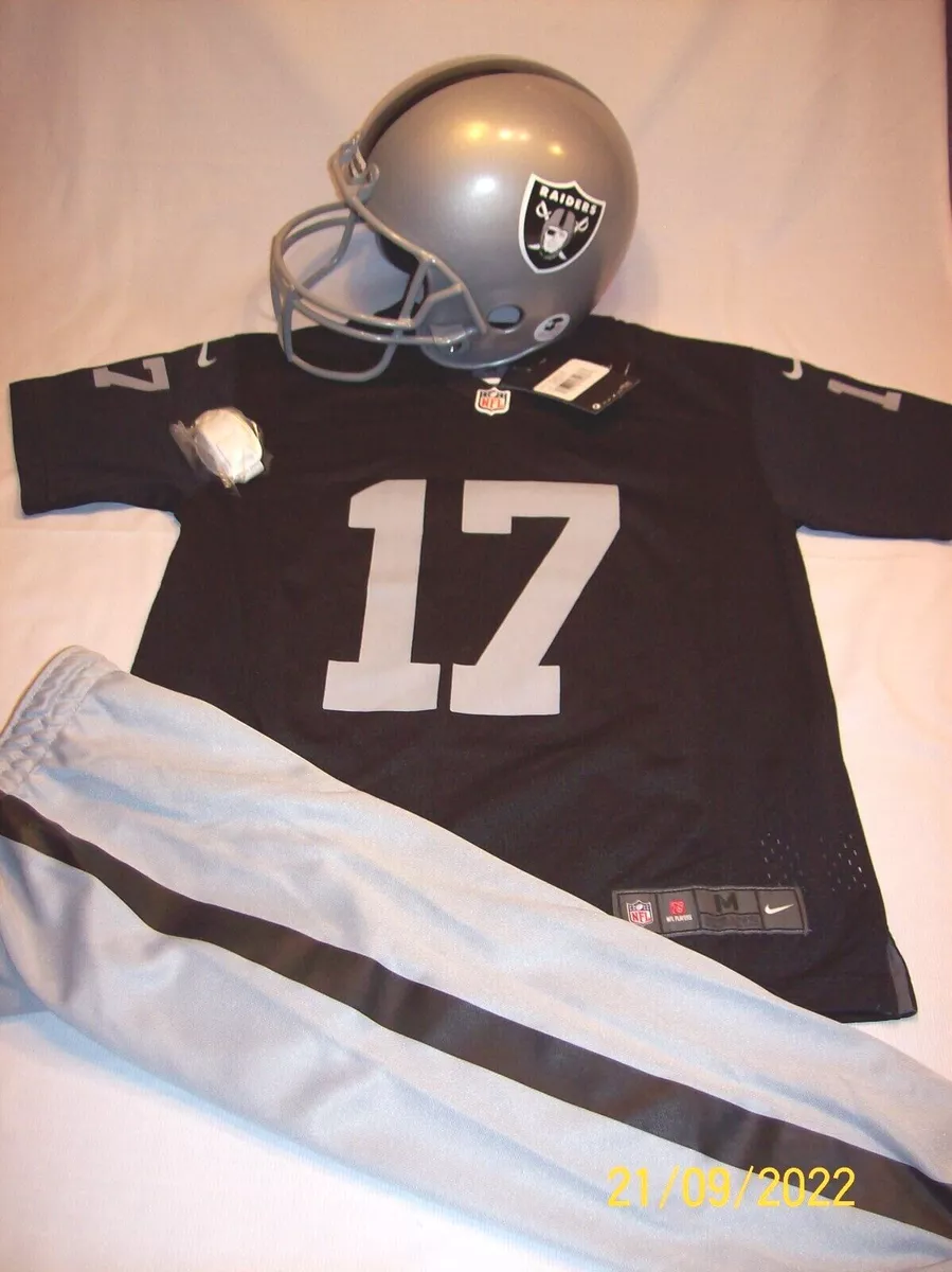 NWT NIKE LV RAIDERS YOUTH MEDIUM DAVANTE ADAMS FOOTBALL JERSEY UNIFORM  HELMET