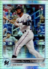 2022 Topps Chrome Aqua Bryan De La Cruz Rookie RC #216 Miami Marlins
