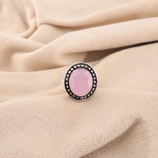 Rose Chalcedony Gemstone 925 Sterling Silver Jewelry Handcrafted Partywear Ring