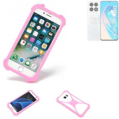 Schutzring für Honor X8a 5G Silikoncase Softcase Bumper Schutz Hülle pink
