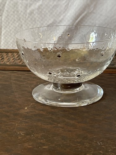 Stephen Smyers Morroco Silver Footed Bowl Hammered Glass Hand Blown Dots - Picture 9 of 10