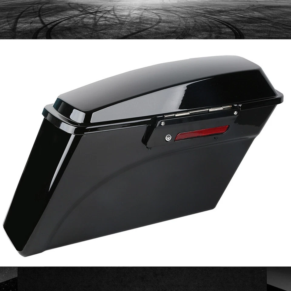 Alforjas rígidas negras vívidas con pestillos para Harley Touring Street Glide 1994-2013  Foto 4 de 4