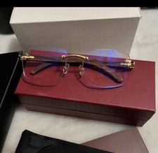 Signature Big C Gold Square / Clear/gray/brown Buffalo Horn Woods Buffs Glasses