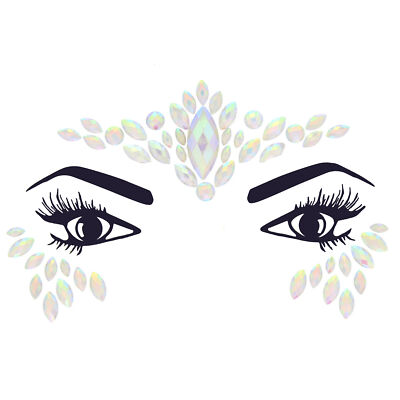 Dual AB & Glow in the Dark Crystal Face Gems/ Jewels - Summer Festival Body Art