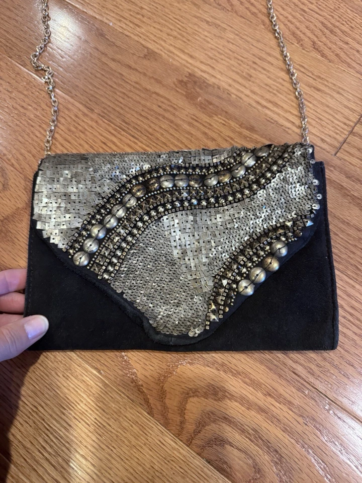 Клатч с блестками сумка через плечо цепочка из бисера богемное выходная сумка Urban Outfitters - Изображение 3 из 4