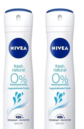 NIVEA 2-pack FRESH NATURAL DEODORANT SPRAY Large 200ml 150+50 FREE SHIPNG
