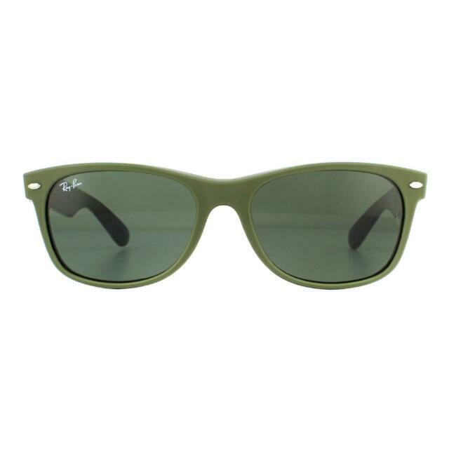 Wayfarer Color Men's Square Sunglasses - Matte Green/Black Frame Green Lens (Standard) for sale online eBay