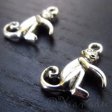 Monkey Charms Wholesale Antiqued Silver Plated Pendants C5869 - 10, 20 Or 50PCs