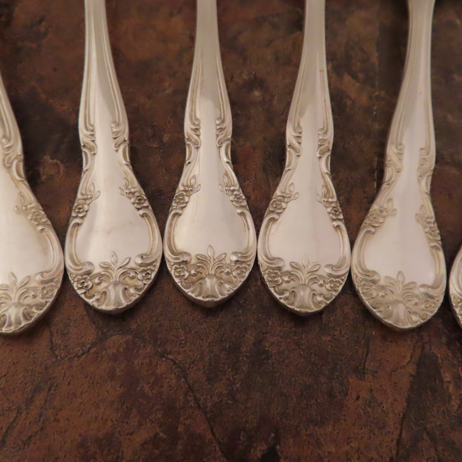 Gorham New Elegance 8 Teaspoons Spoons Vintage Silverplate Flatware Lot