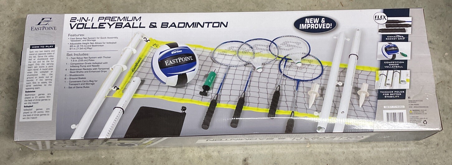 EastPoint Sports 2in1 Premium Volleyball Set and Badminton Net Set eBay