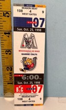 Oct. 25, 1998 Mississaugua Bull Dogs v Barrie Colts Hockey Ticket Stub