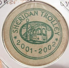 2001 - 2002 Sheridan, WY Trolley Transit Token - Wyoming Wyo.