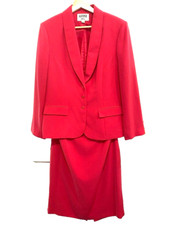 KASPER 2PC Deep Pink Polyester Lined Skirt /Suit women's Size 14
