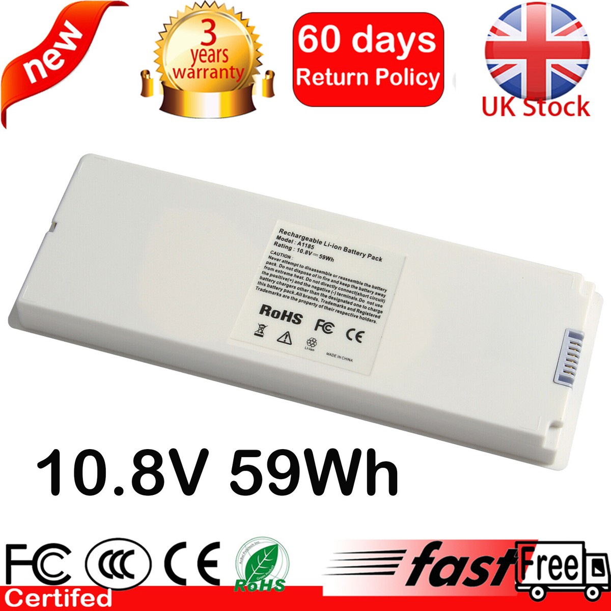 13inch macbook用 バッテリー　A1185 (MA561J/A) 13inch macbook用 バッテリー A1185 (MA561J/A) MacBook Pro 【増量