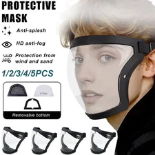1-5PCS Clear Full Safety Face Shield Anti-fog Shield Protective Full Face Mask
