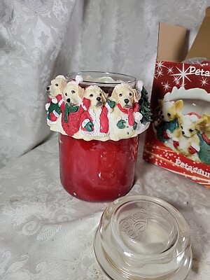 Petasaurus Yellow Lab Dog Candle Collar to Fit Yankee Candle Single Wick Lg Jar