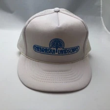 Nebraska Landscapes Hat Cap Adjustable Snapback Mesh Trucker White Garden Yard