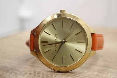 Genuine Michael Kors Watch MK2275 Gold Tone Orange Leather  display picture 2