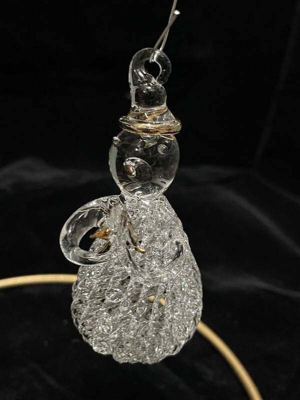 Glass Snowman Ornament 
