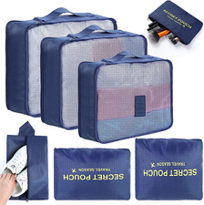 Rangement Valise 7 Organisateurs Pochettes Cubes Imperméables de valise pochette