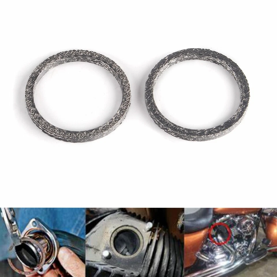 2 piezas juntas de escape para Harley Sportster Dyna Softail Touring Glide Road King Foto 2 de 4
