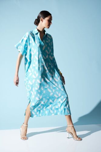 NATORI SUMI SHORT SLEEVE CAFTAN (size 2X) - Picture 2 of 5