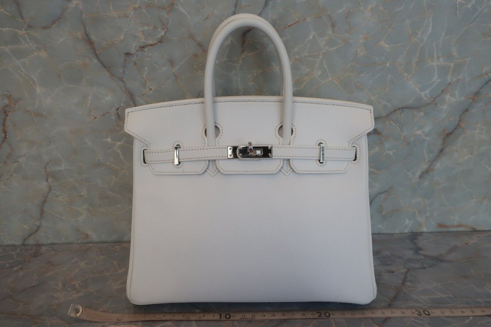HERMES Birkin 25 Veau Epsom Hand Bag White Square M (2009) eBay