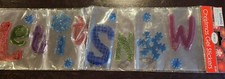 NEW "Let It SNOW" Holiday Window Gel Clings Stickers SEALED J6