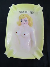 Vintage Nude Lady Turn Me Over Woman Ashtray For Your Hot Butts And Ashes JAPAN