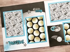 Volleyball Scrapbook Pages, 12 by 12, Ready for 4 by 6 photos premade pages