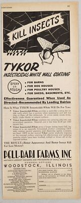 1948 Print Ad Tykor Insecticidal-White Wall Coating Pell-Bari Farms Woodstock,IL