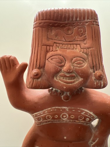 Statue ancienne aztèque terre cuite argile figurine primitive art populaire maya mexicain rare Lg - Photo 5/15