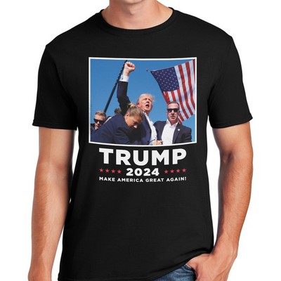 Donald Trump 2024 Election Rally Support T-Shirt - Politically Themed Apparel - View #2