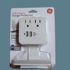    General Electric USB Surge Protector 2 Outlets /2 USB with Device Holder   