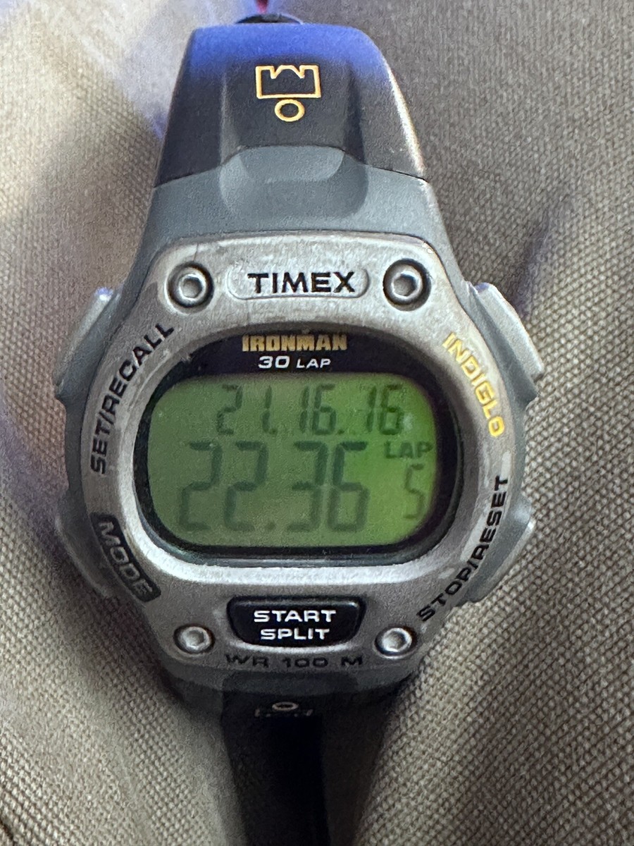 Mens Timex Ironman Triathlon Shock Black Gray 30 Lap 200m WR Mens Timex Ironman Triathlon Shock Black Gray 30 Lap 200m WR