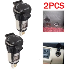 2Pcs 12V 120W Cigarette Lighter Power Socket Plug Outlet for Car Motorcycle