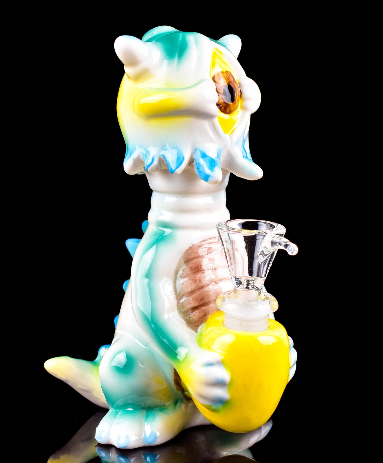 7" INCH ALIEN Eyed Bong CUTE Ceramic Water Pipe Hookah Halloween Special *USA*